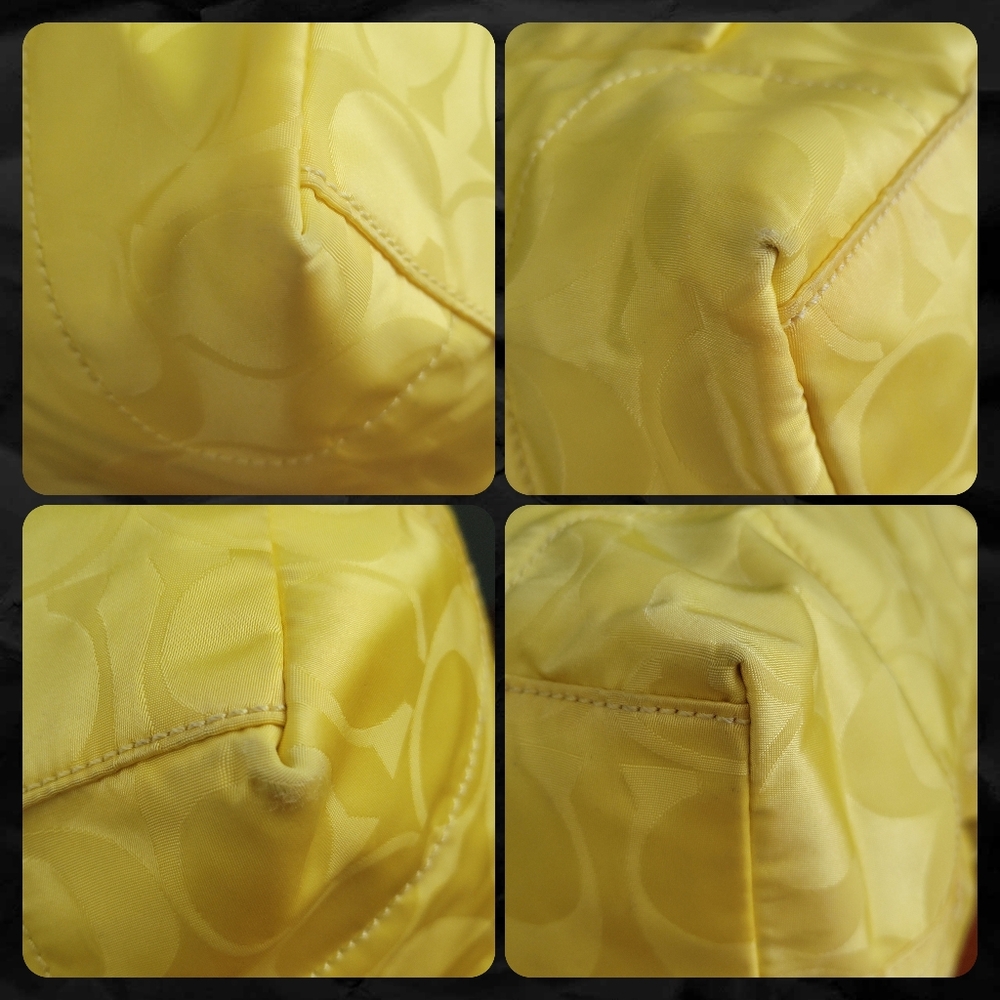 Coach 24862 East West Signature Nylon Tote Yellow Pink Bag Y2K - Picture 10 of 16